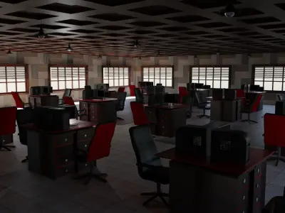 Office Interior Low-poly 3D model purchase