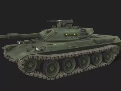 Tank Type-74 Low-poly 3D model
