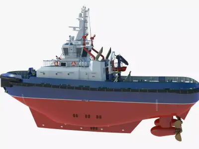 Icebreaker Harbor Tug  Realistic Detailed 3D Model 3D model