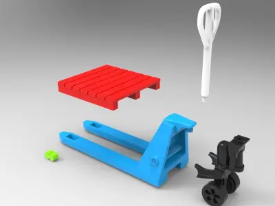 Pallet truck 1-35 scale diorama accessory 3D print model
