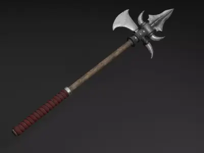 Alebarda axe Low-poly 3D model