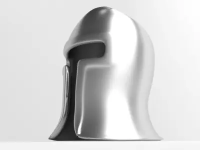Medieval Helmet - Barbute 3D model