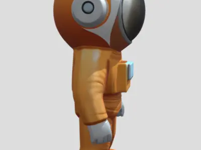 Astronaut 3D Model PBR Textured Game Ready Character Low-poly 3D model