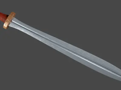 Xyphos sword with Spatha handle Low-poly 3D model