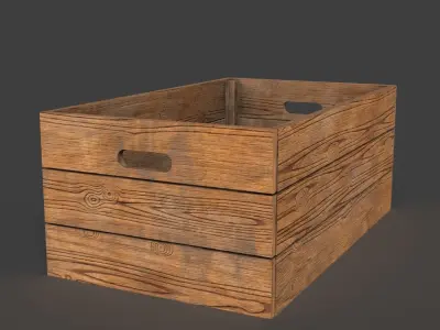 wooden crate Low-poly 3D model order