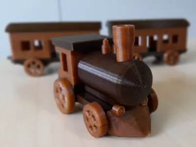 Vintage toy style Train 3D print model