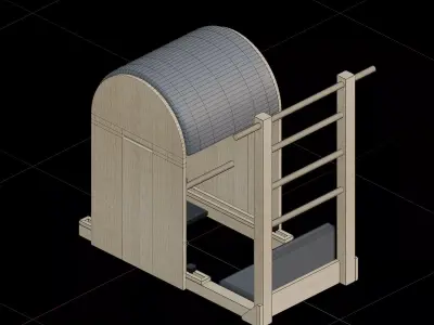 Ladder Barrel Pilates equipment 3D model