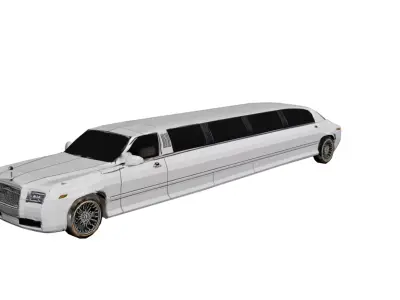 Lincoln Continental Limousine Low Poly Luxury Limo Model Low-poly 3D model
