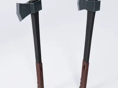 Rubber grip axe low poly 3d model  Low-poly 3D model