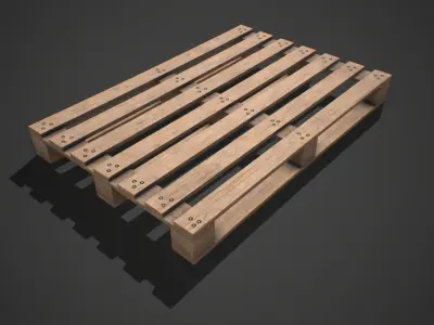 Low poly European Wood pallet 01 PBR Game Ready Free low-poly 3D model