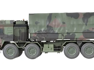 Rheinmetall MAN Military Truck UTF WLS Low-poly 3D model