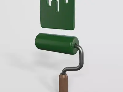 Paint Roller 3D model get