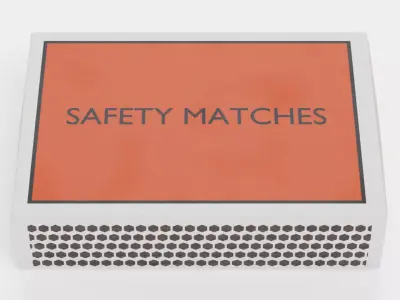 Matchbox V2 - Empty Slide-Out Box with Custom Cover Design 3D model