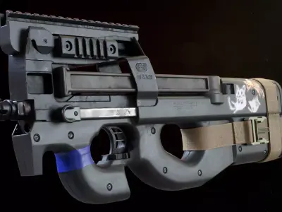 P90 - Assault Rifle Low-poly 3D model