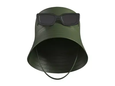 Bucket with Sunglasses 3D model