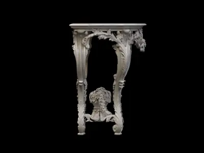 Vintage Gothic Marble Table 3D model