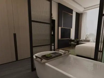  Luxury Modern Hotel Suite Interior 3D model