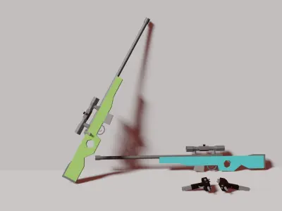 Small weapon pack  Free low-poly 3D model
