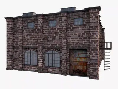 Factory Building 2 Low-poly 3D model