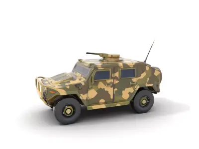 Camouflage Armored Vehicle model pack Low-poly 3D model 5