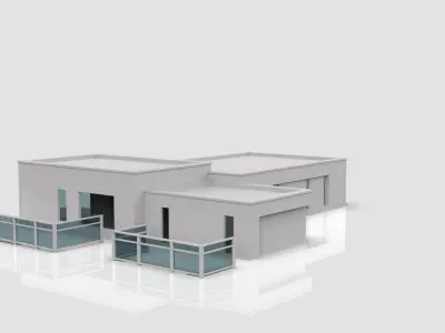 Modern Building House Low-poly 3D model
