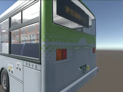 Japanese Public Bus 3D Model - Unity Ready Low-poly 3D model