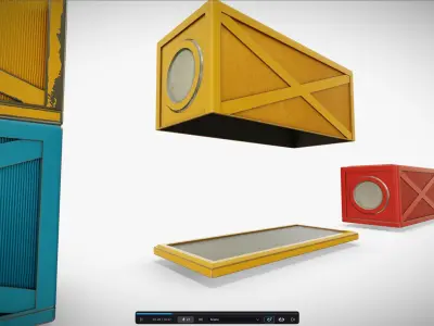 M0021 Futuristic shipping 20ft container Low-poly 3D model