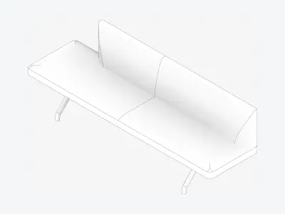 Seat - Bench - Worksmart - Backrest Low Open End Low-poly 3D model