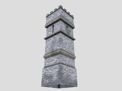Medieval Tower Low-poly 3D model get