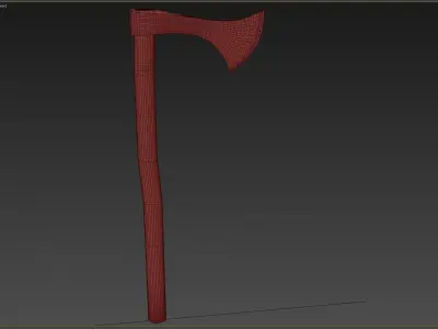 Ax Medieval Low-poly 3D model 3