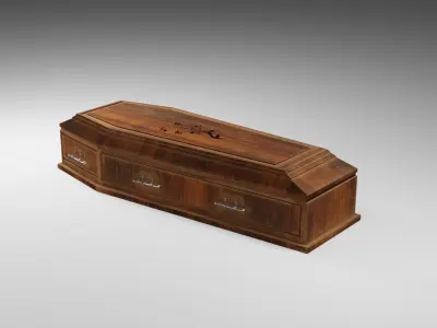 Medieval Coffin Low-poly 3D model