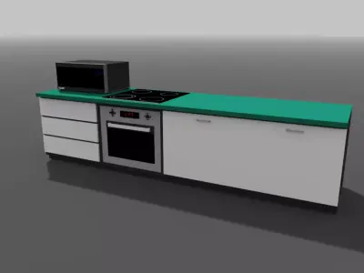 Modern kitchen Auro hA2 Free low-poly 3D model