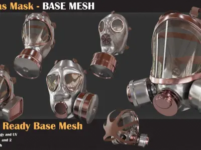 25 Gas Mask Base Mesh - VOL 09 3D model