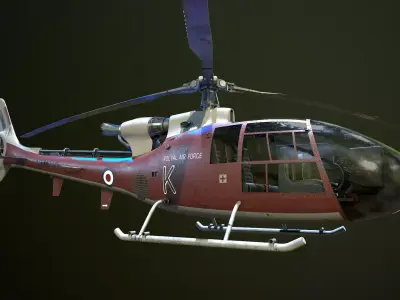 Helicopter SA340 Gazelle 3D model from CGTrader
