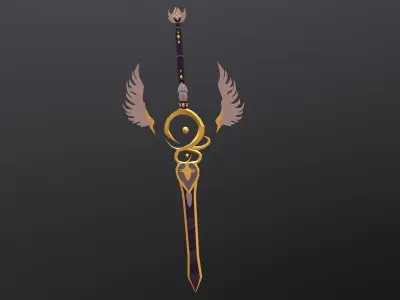 Fantastic Sword Game Ready  Free low-poly 3D model