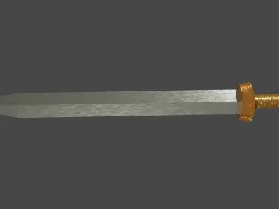Spatha sword with Langsax handle Low-poly 3D model