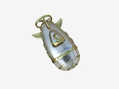 Submarine Cartoon A03 Aluminum - Sub Watercraft Vehicle Low-poly 3D model