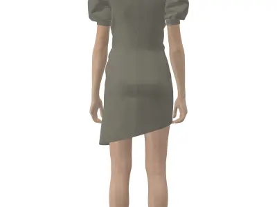 dresses person sleeveless dress 3D model