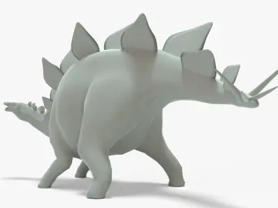 Stegosaurus Rigged Basemesh  Low-poly 3D model