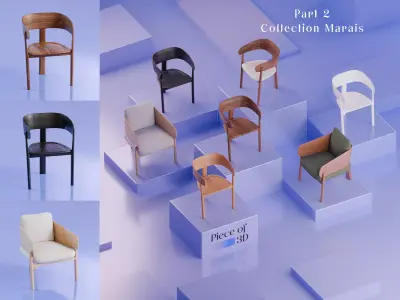 AMPM Collection Set Part 2 - Marais - Chairs and Armchairs 3D model