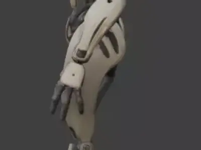 Aesthetic Gritty Bio-Robot 3D Model Low-poly 3D model