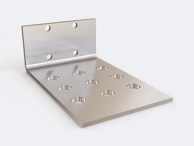 Bracket metal plate with holes 3D model