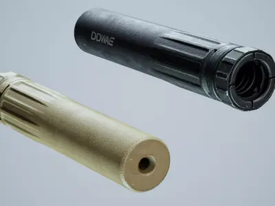 Silencer DD Wave QD supressor Low-poly 3D model