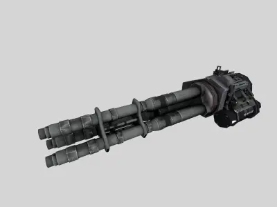 minigun machine gun Free low-poly 3D model