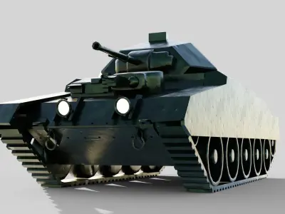 Low-Poly Military Tank 3D Model 3D model