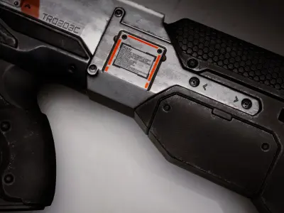 Sci-fi Gun Low-poly 3D model 7