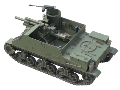 M7 Priest Howitzer  Low-poly 3D model