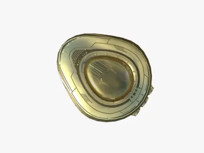 Alien Spaceship UFO C07 Gold - Sci Fi Spacecraft Design Low-poly 3D model