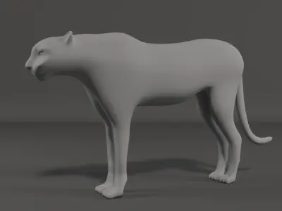 Leopard lowpoly cat Low-poly 3D model