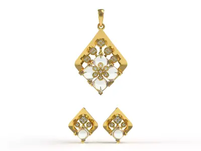 Diamond Pendant Set 09 3D print model